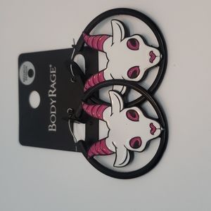 Demon Goat Hoop Earrings